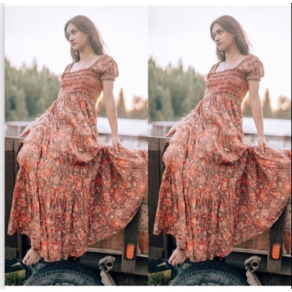 Free People Free People Getaway Midi Dress in Black Combo Size XS